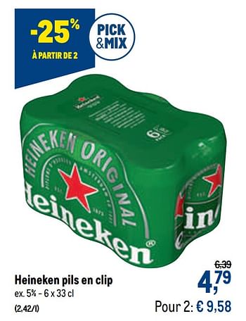 Promotions Heineken pils en clip - Heineken - Valide de 05/05/2021 à 18/05/2021 chez Makro