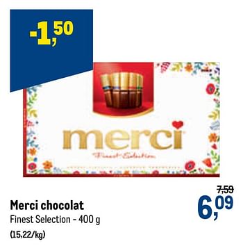 Promotions Merci chocolat - MERCI - Valide de 05/05/2021 à 18/05/2021 chez Makro