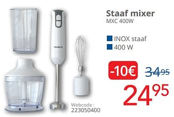Promoties Friac staaf mixer mxc 400w - Friac - Geldig van 01/05/2021 tot 31/05/2021 bij Eldi