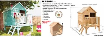 Promotions Maisons en bois pour enfants wasabi - Produit maison - Dema - Valide de 21/03/2021 à 20/06/2021 chez Dema