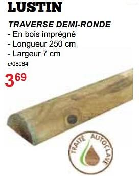 Promotions Clôtures en bois traverse demi-ronde - Produit maison - Dema - Valide de 21/03/2021 à 20/06/2021 chez Dema