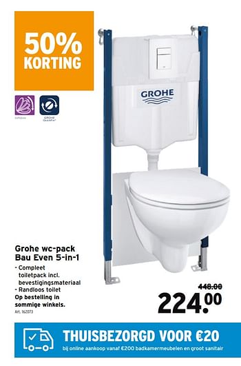 Promoties Grohe wc-pack bau even 5-in-1 - Grohe - Geldig van 28/04/2021 tot 11/05/2021 bij Gamma
