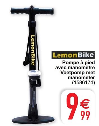 Promoties Pompe à pied avec manomètre voetpomp met manometer - Lemonbike - Geldig van 04/05/2021 tot 17/05/2021 bij Cora