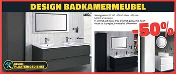 Promoties Design badkamermeubel -50% - Huismerk - Bouwcenter Frans Vlaeminck - Geldig van 05/05/2021 tot 31/05/2021 bij Bouwcenter Frans Vlaeminck