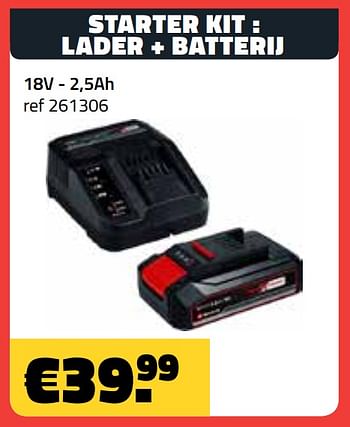 Promoties Starter kit : lader + batterij - Einhell - Geldig van 05/05/2021 tot 31/05/2021 bij Bouwcenter Frans Vlaeminck