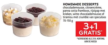 Promoties Homemade desserts 3+1 gratis - Huismerk - Alvo - Geldig van 05/05/2021 tot 18/05/2021 bij Alvo