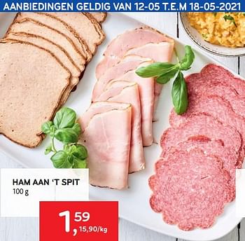Promotions Ham aan `t spit - Produit maison - Alvo - Valide de 12/05/2021 à 18/05/2021 chez Alvo
