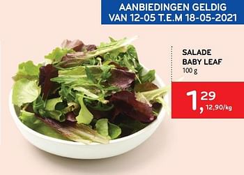 Promoties Salade baby leaf - Huismerk - Alvo - Geldig van 12/05/2021 tot 18/05/2021 bij Alvo