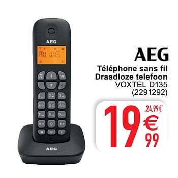 Promoties Aeg téléphone sans fil draadloze telefoon voxtel d135 - AEG - Geldig van 04/05/2021 tot 17/05/2021 bij Cora