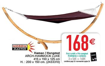Promoties Hamac - hangmat arch-hammock luxe - Nordic Master - Geldig van 04/05/2021 tot 17/05/2021 bij Cora