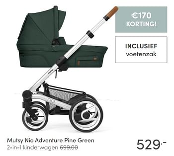 Promoties Mutsy nio adventure pine green 2-in-1 kinderwagen - Mutsy - Geldig van 02/05/2021 tot 08/05/2021 bij Baby & Tiener Megastore