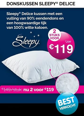 Promoties Donskussen sleepy delice - Sleepy - Geldig van 01/05/2021 tot 31/05/2021 bij Sleepworld