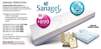 Promoties Sanagel perfection - Sanagel - Geldig van 01/05/2021 tot 31/05/2021 bij Sleepworld