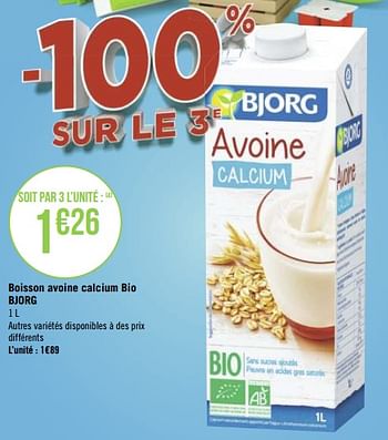 Promotions Boisson avoine calcium bio bjorg - Bjorg - Valide de 03/05/2021 à 16/05/2021 chez Géant Casino