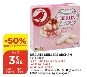 Promotions Biscuits cuillers auchan - Auchan - Valide de 05/05/2021 à 10/05/2021 chez Atac