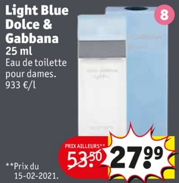 Promotions Light blue dolce + gabbana edt - Dolce & Gabbana - Valide de 04/05/2021 à 16/05/2021 chez Kruidvat