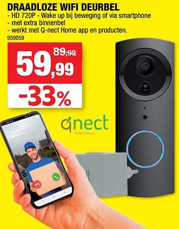 Promotions Qnect draadloze wifi deurbel - Qnect - Valide de 05/05/2021 à 16/05/2021 chez Hubo