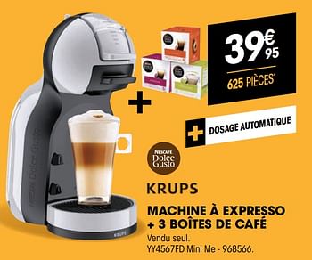 Promotions Krups machine à expresso + 3 boîtes de café yy4567fd mini me - Krups - Valide de 05/05/2021 à 16/05/2021 chez Electro Depot