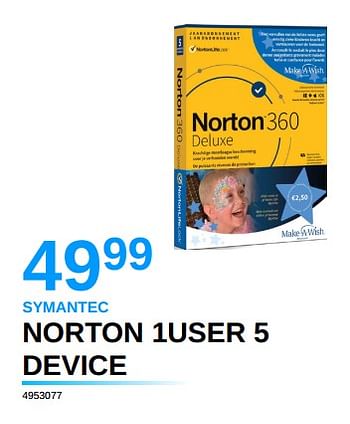 Promoties Symantec norton 1user 5 device - Norton - Geldig van 03/05/2021 tot 31/05/2021 bij Auva