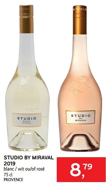 Promotions Studio by miraval 2019 blanc ou rosé - Vins blancs - Valide de 05/05/2021 à 18/05/2021 chez Alvo