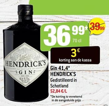 Promoties Gin 41,4° hendrick`s - Hendrick's - Geldig van 05/05/2021 tot 11/05/2021 bij Smatch