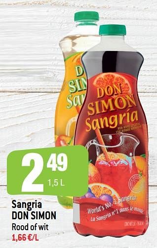 Promoties Sangria don simon - Don Simon - Geldig van 05/05/2021 tot 11/05/2021 bij Smatch