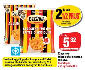 Promotions Klassieke frieten of allumettes belviva - Belviva - Valide de 05/05/2021 à 11/05/2021 chez Match