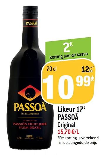 Promoties Likeur 17° passoã - Passoa - Geldig van 05/05/2021 tot 11/05/2021 bij Match