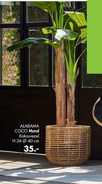 Promoties Alabama coco mand kokosvezel - Huismerk - Casa - Geldig van 03/05/2021 tot 13/06/2021 bij Casa