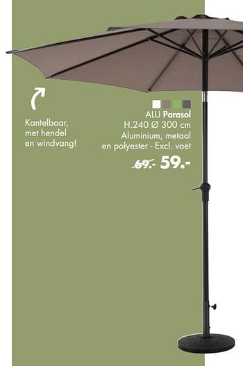 Promoties Alu parasol - Huismerk - Casa - Geldig van 03/05/2021 tot 13/06/2021 bij Casa