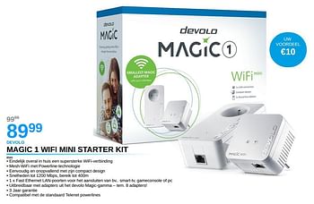Promoties Devolo magic 1 wifi mini starter kit 8565 - Devolo - Geldig van 03/05/2021 tot 31/05/2021 bij EHBO PC
