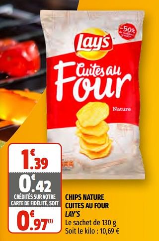 Promoties Chips nature cuites au four lay`s - Lay's - Geldig van 28/04/2021 tot 09/05/2021 bij Coccinelle