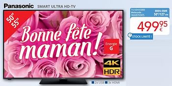 Promotions Panasonic smart ultra hd-tv tx-50hx580e - Panasonic - Valide de 01/05/2021 à 31/05/2021 chez Eldi
