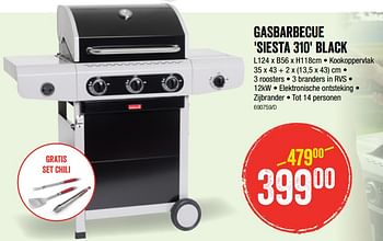 Promotions Gasbarbecue siesta 310 black - Barbecook - Valide de 29/04/2021 à 16/05/2021 chez HandyHome