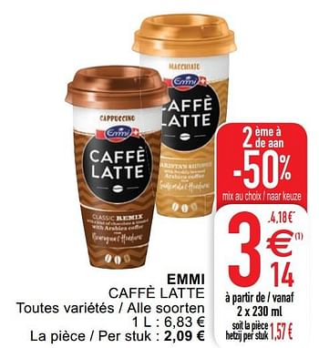 Promotions Emmi caffè latte - Emmi - Valide de 04/05/2021 à 10/05/2021 chez Cora