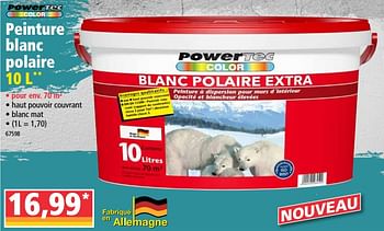 Promotions Peinture blanc polaire - PowerTec - Valide de 05/05/2021 à 12/05/2021 chez Norma