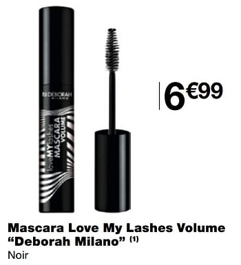 Promoties Mascara love my lashes volume deborah milano - Deborah Milano - Geldig van 05/05/2021 tot 23/05/2021 bij MonoPrix