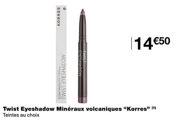 Promotions Twist eyeshadow minéraux volcaniques korres - KORRES - Valide de 05/05/2021 à 23/05/2021 chez MonoPrix