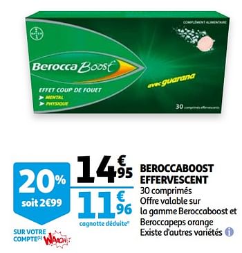 Promotions Beroccaboost effervescent - Berocca - Valide de 05/05/2021 à 25/05/2021 chez Auchan Ronq