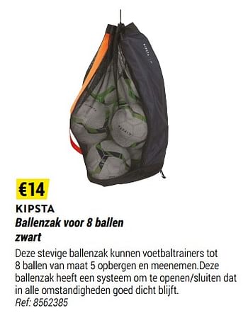 Promotions Ballenzak voor 8 ballen zwart - Kipsta - Valide de 01/05/2021 à 31/12/2021 chez Decathlon