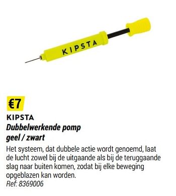 Promoties Dubbelwerkende pomp geel - zwart - Kipsta - Geldig van 01/05/2021 tot 31/12/2021 bij Decathlon