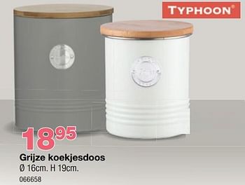 Promoties Grijze koekjesdoos - Typhoon - Geldig van 03/05/2021 tot 30/05/2021 bij Home & Co