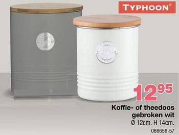 Promoties Koffie- of theedoos gebroken wit - Typhoon - Geldig van 03/05/2021 tot 30/05/2021 bij Home & Co