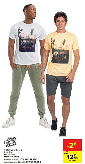 Promoties T-shirt voor heren - American People  - Geldig van 05/05/2021 tot 17/05/2021 bij Carrefour