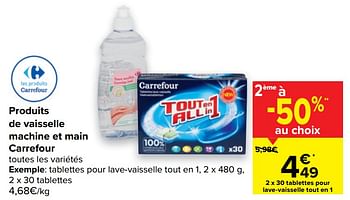 Promoties Tablettes pour lave-vaisselle tout en 1 - Huismerk - Carrefour  - Geldig van 05/05/2021 tot 17/05/2021 bij Carrefour