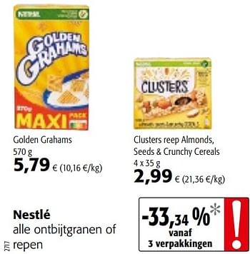 Promoties Nestlé alle ontbijtgranen of repen - Nestlé - Geldig van 05/05/2021 tot 18/05/2021 bij Colruyt