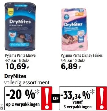 Promotions Drynites volledig assortiment - Drynites - Valide de 05/05/2021 à 18/05/2021 chez Colruyt