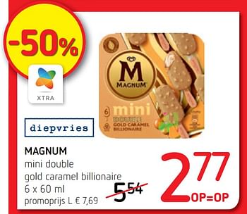 Promoties Magnum mini double gold caramel billionaire - Ola - Geldig van 06/05/2021 tot 19/05/2021 bij Spar (Colruytgroup)