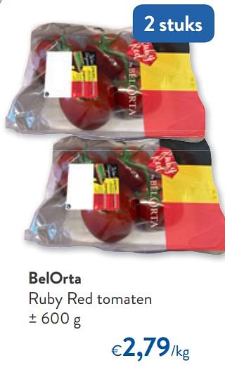 Promoties Belorta ruby red tomaten - Belorta - Geldig van 05/05/2021 tot 18/05/2021 bij OKay