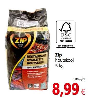 Promoties Zip houtskool - Zip - Geldig van 05/05/2021 tot 18/05/2021 bij Colruyt